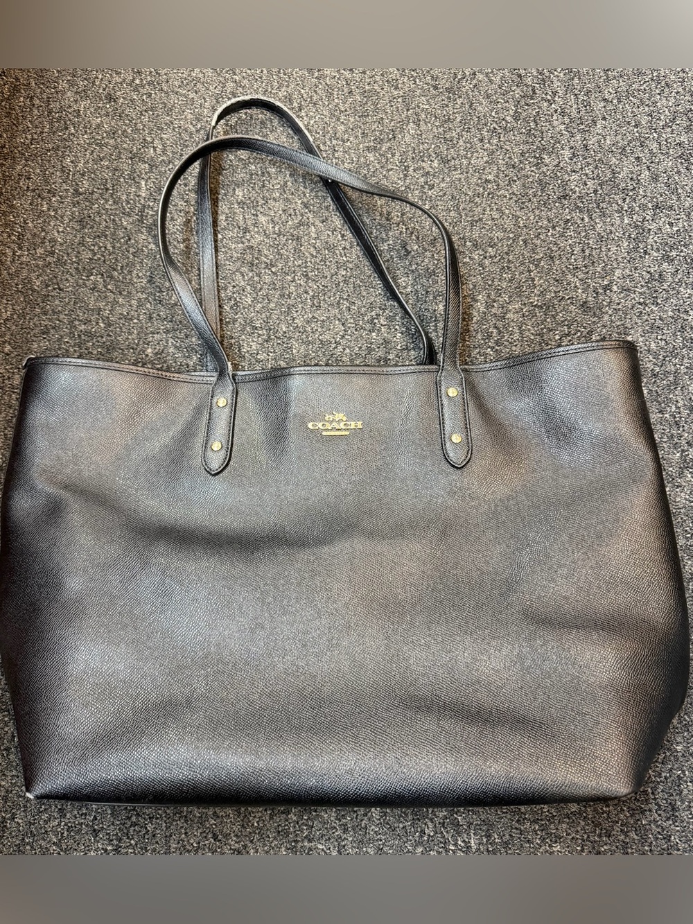 Coach City Crossgrain Leather Tote F58846 Black